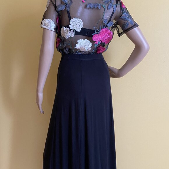 Abercrombie & Fitch Black Maxi Skirt w/ Slit Sz Small - Picture 4 of 9